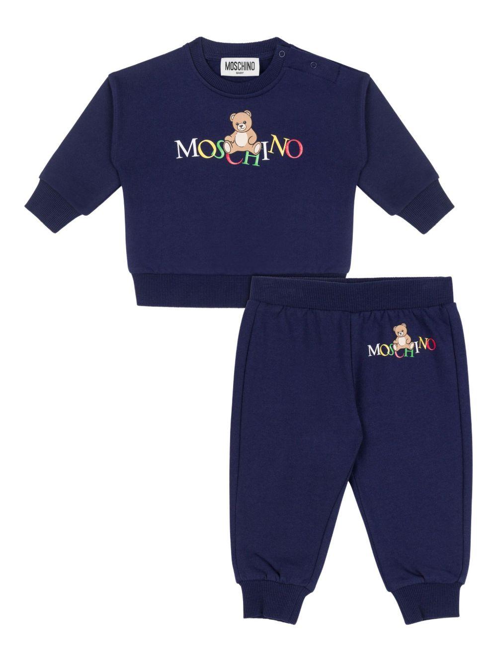 Completo blu navy per neonaato MRK039LCA60 40016 Moschino Kids 