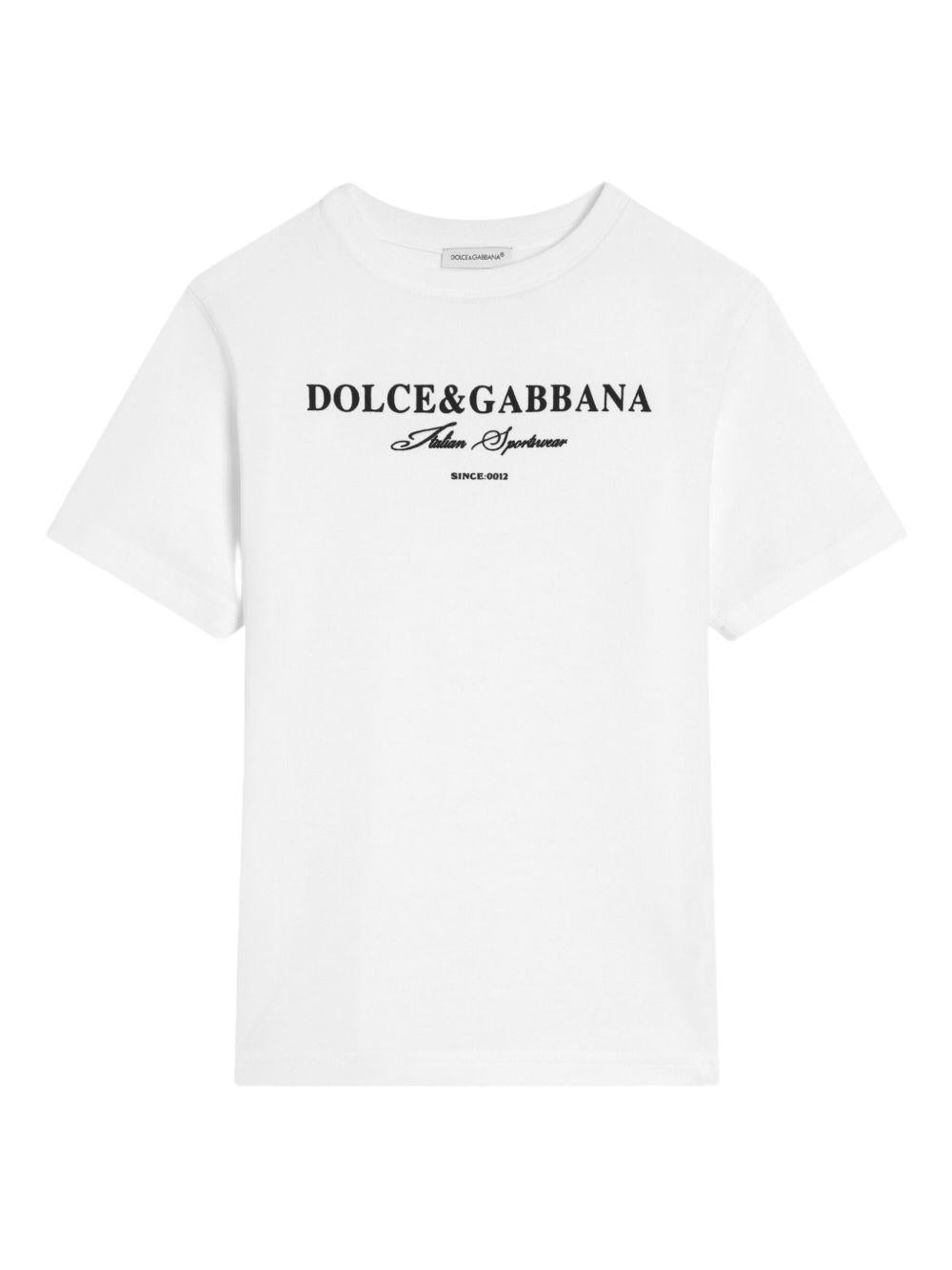 T-shirt bianco per bambino L4JTHUG7PBN W0800 Dolce & Gabbana Kids 