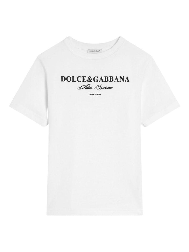 T-shirt bianco per bambino L4JTHUG7PBN W0800 Dolce & Gabbana Kids 