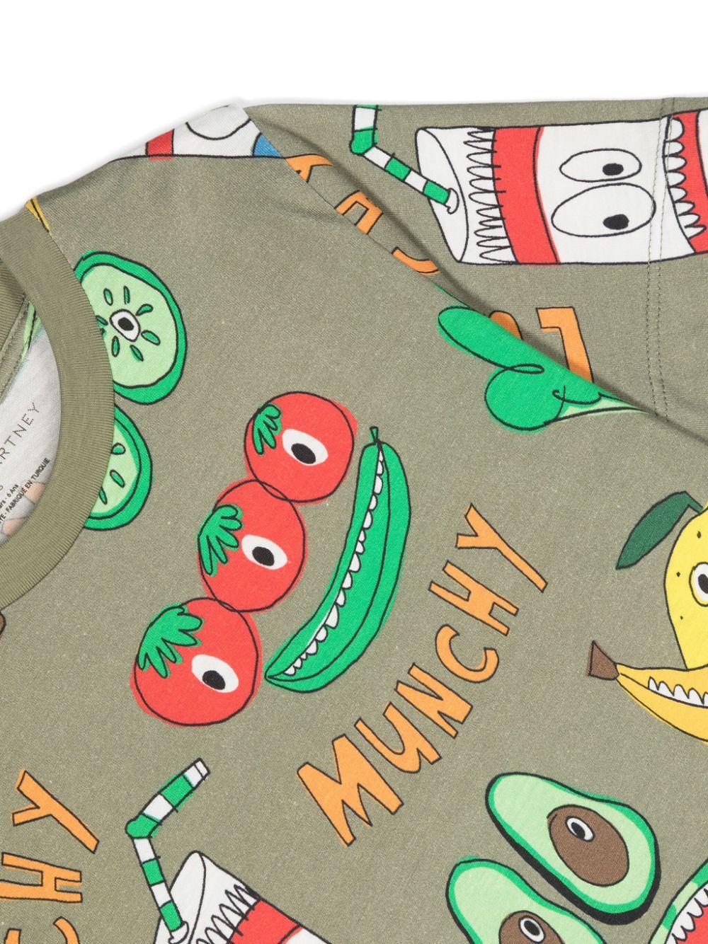 Olive green t-shirt for boys with print
