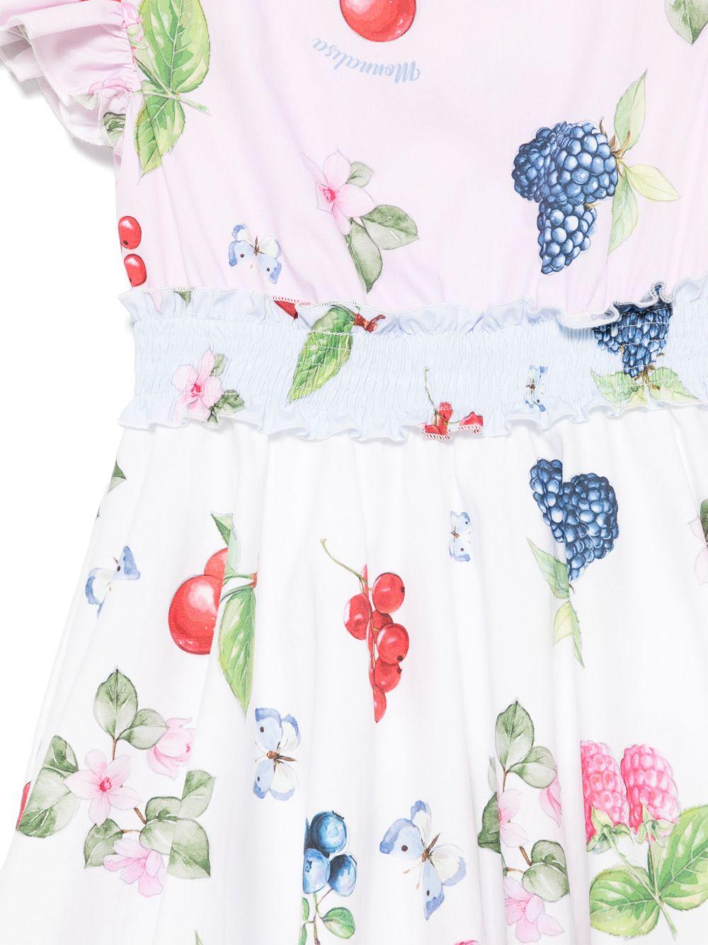 Abito bianco con stampa per bambina