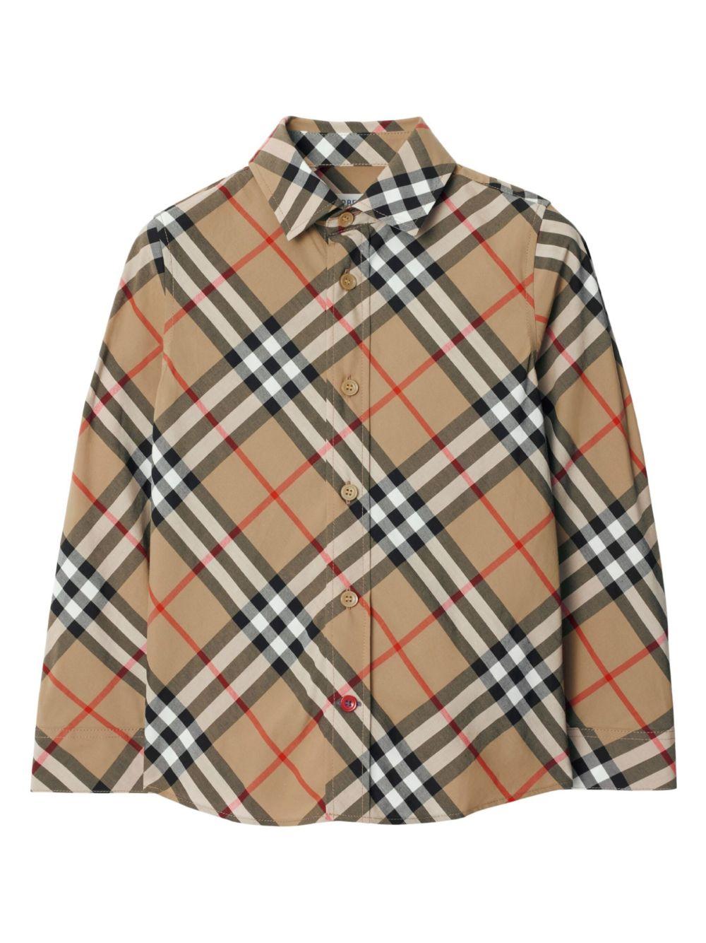 Camicia beige sabbia per bambino 8088966 B9368 Burberry Kids 