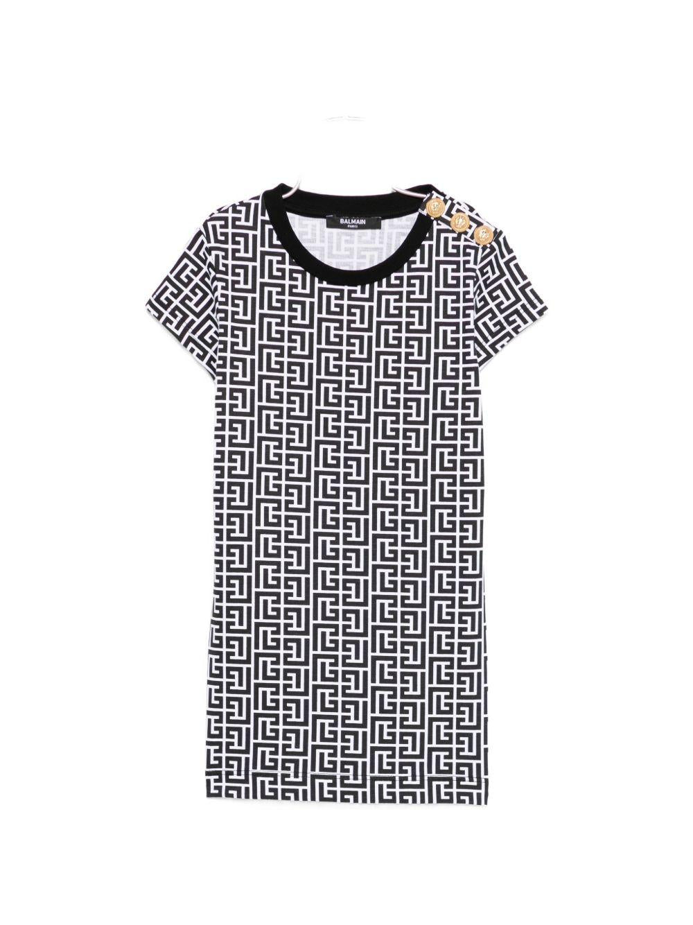 Abito bianco/nero per bambina BY1A81Z3686 100NE Balmain Kids 