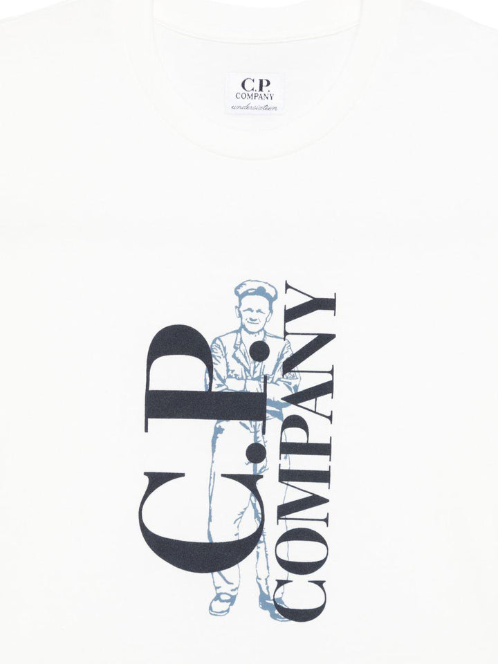 T-shirt bianca per bambino CUM00VLAA17 10135 C.P Company Kids 