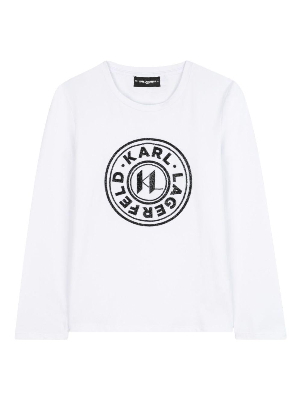 T-shirt bianco per bambino Z30940 10P Karl Lagerfeld Kids 