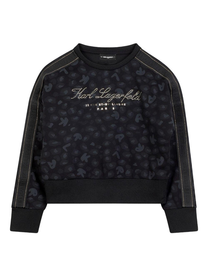 Felpa nera per bambina Z30608 09B Karl Lagerfeld Kids 