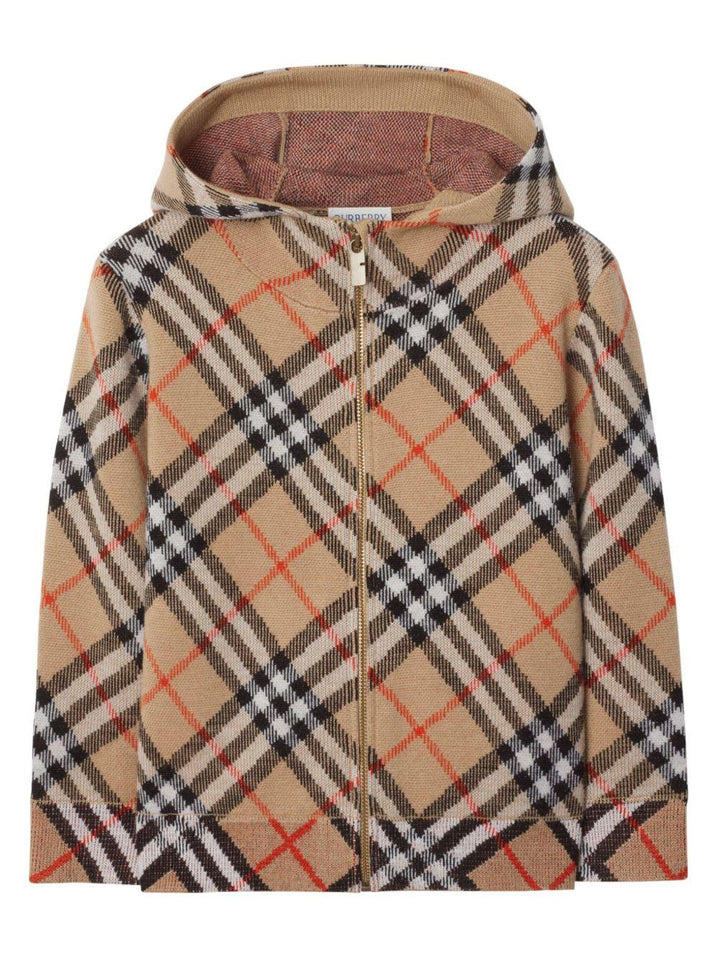 Cardigan marrone per bambina 8104314 B9368 Burberry Kids 