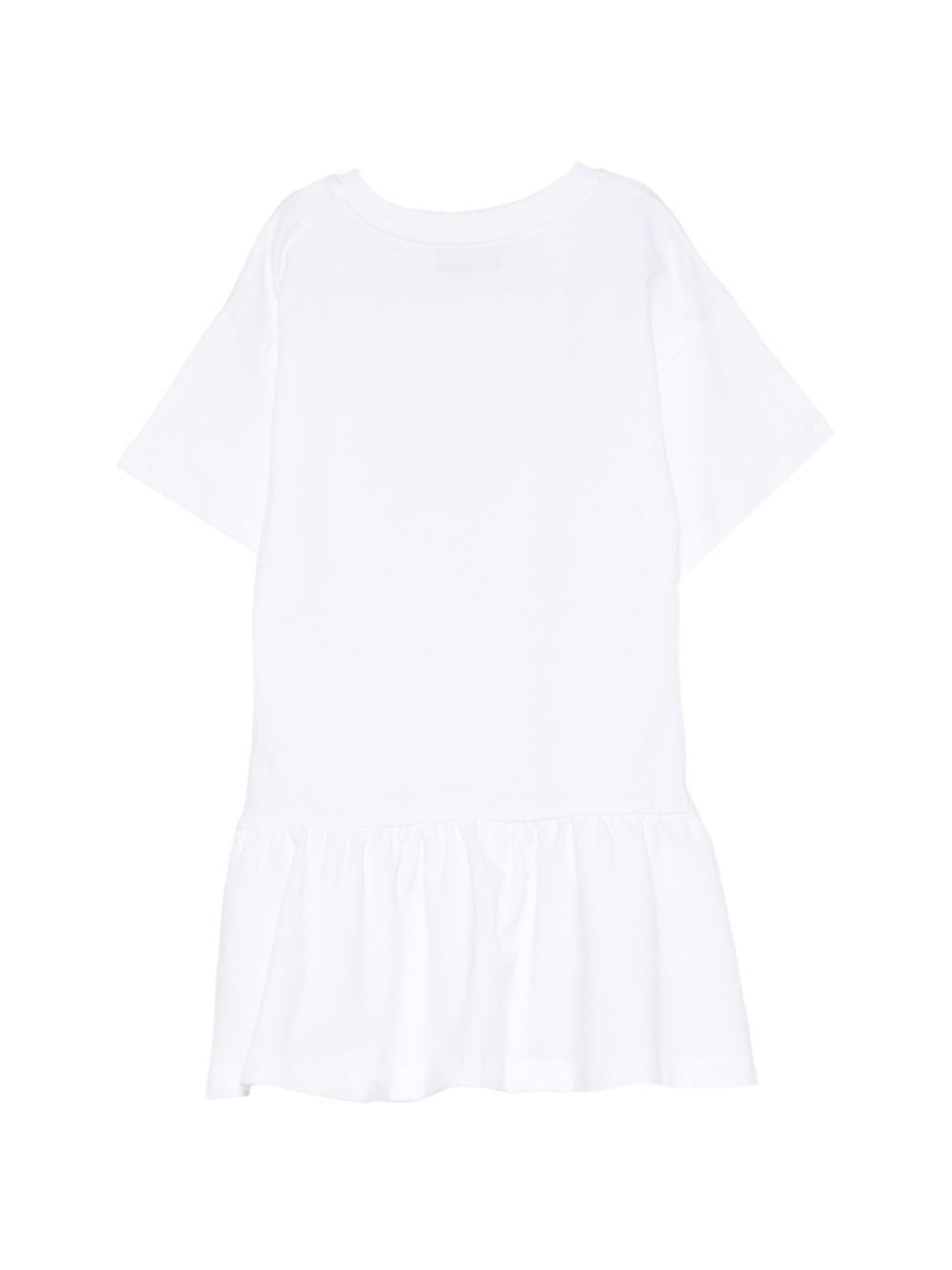 Abito bianco per bambina HDV0HLLCA19 10101 Moschino Kids 