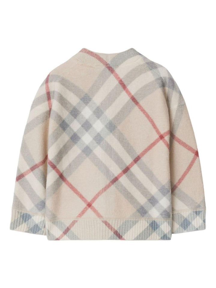 Cardigan per neonata in lana beige chiaro 8093117 A2205 Burberry Kids 
