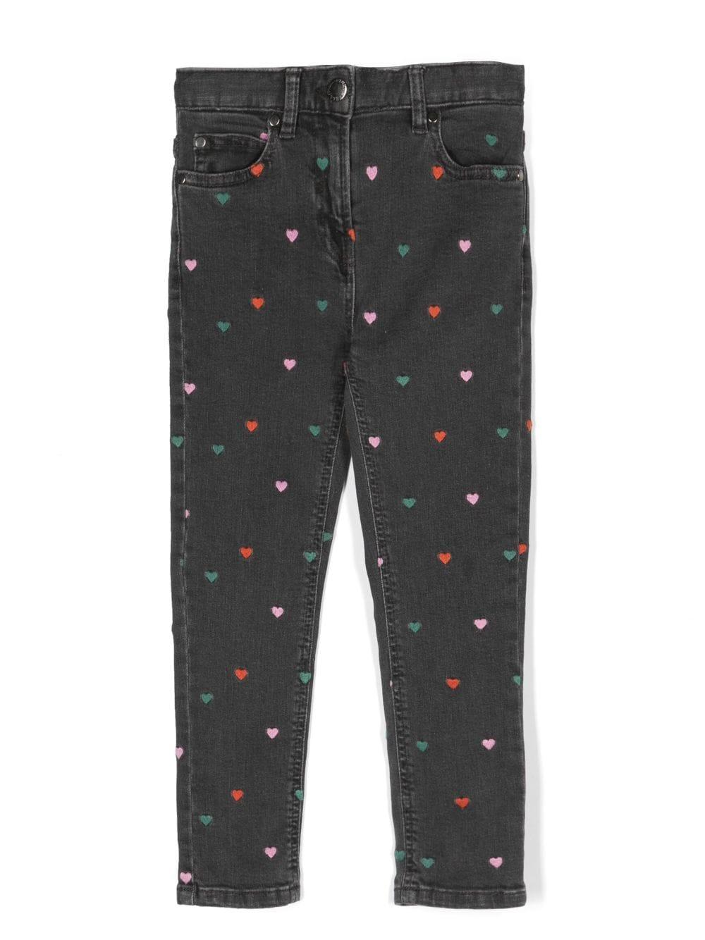Jeans grigio per bambina con cuori TT6C80Z1337 930EM Stella McCartney Kids 