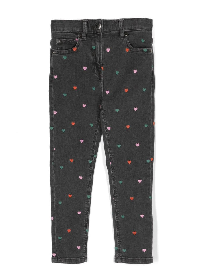 Jeans grigio per bambina con cuori TT6C80Z1337 930EM Stella McCartney Kids 