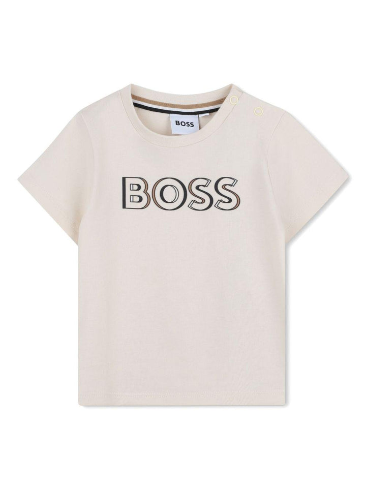 T-shirt beige sabbia per neonato J52107 21C Boss Kids 