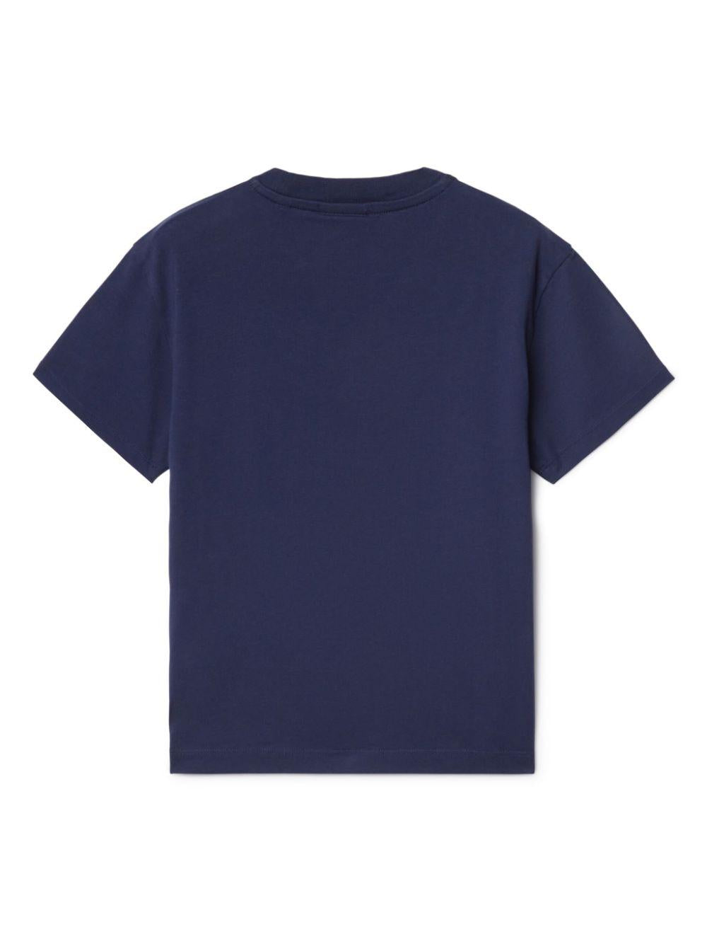 T-shirt per bambino in cotone blu navy OBAA002F24JER006 4680 Off White Kids 