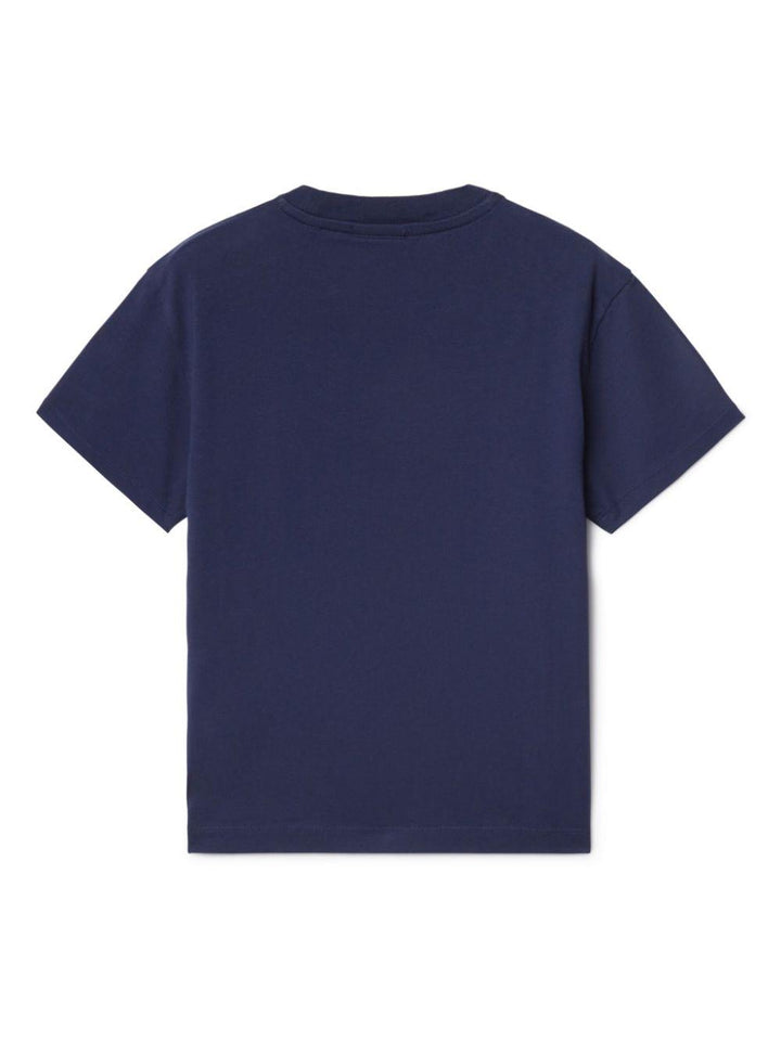 T-shirt per bambino in cotone blu navy OBAA002F24JER006 4680 Off White Kids 