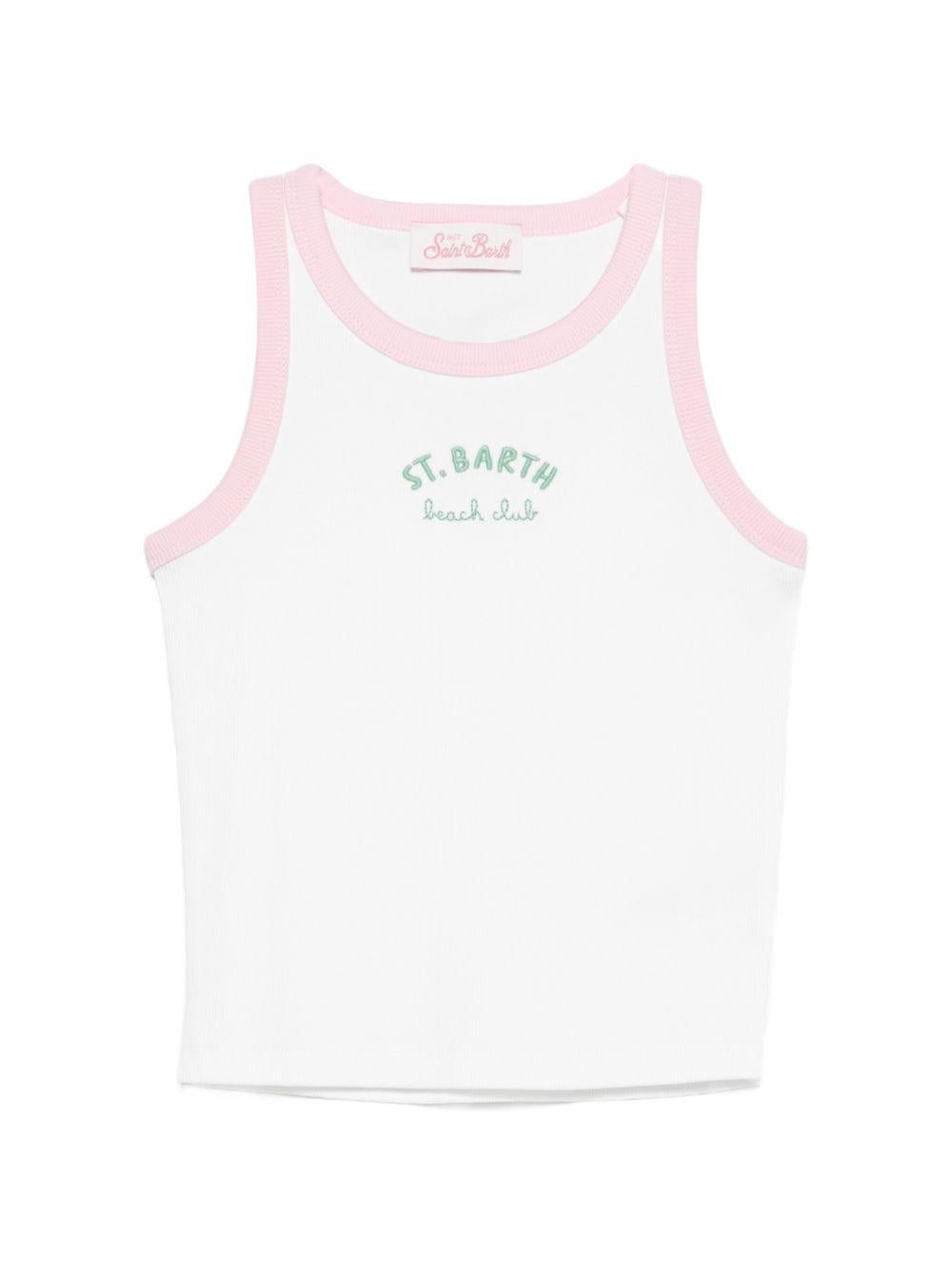 T-shirt bianca/rosa/verde per bambina BLUE002 03364L MC2 Saint Barth Kids 