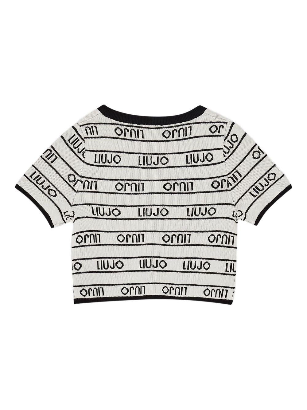 Top bianco/nero per bambina GA5076MS49I M9066 Liu Jo 