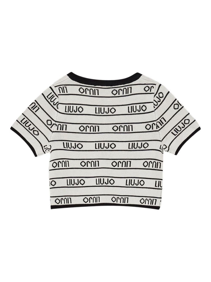 Top bianco/nero per bambina GA5076MS49I M9066 Liu Jo 