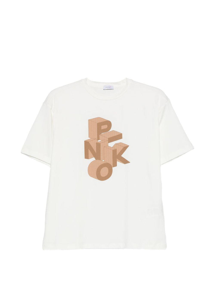 T-shirt bianco per bambina KFTS046CJE017 0972 Pinko Kids 