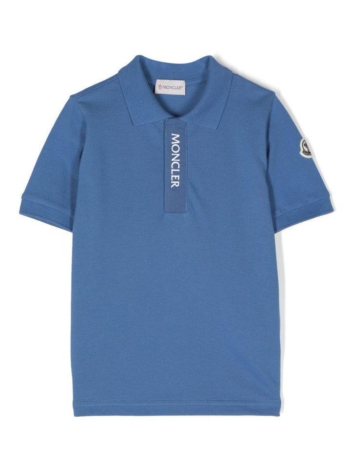 T-shirt blu per bambino con logo