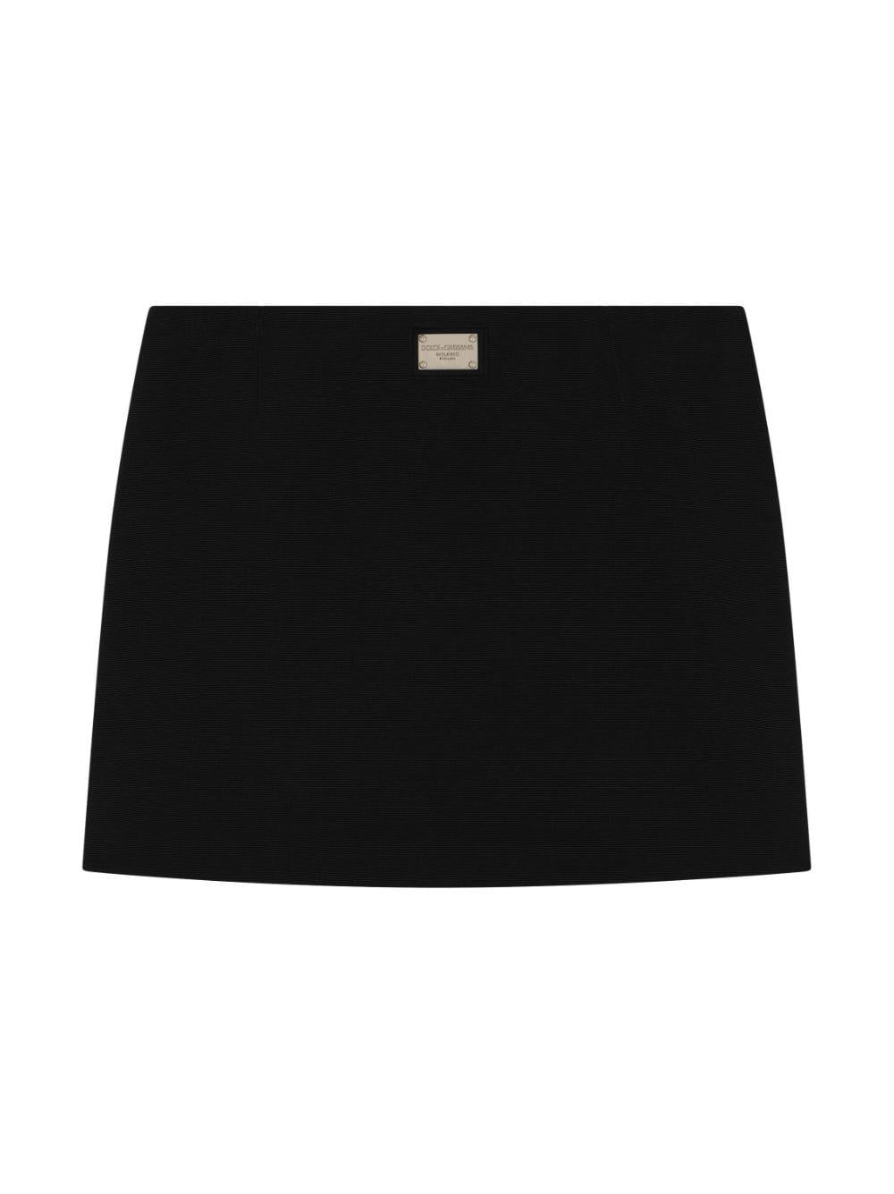 Gonna nera per bambina con logo L54I79FU8BM N0000 Dolce & Gabbana Kids 