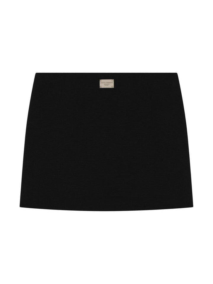 Gonna nera per bambina con logo L54I79FU8BM N0000 Dolce & Gabbana Kids 