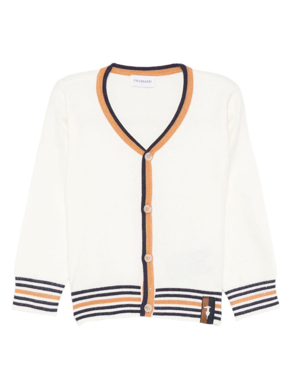 Cardigan bianco per neonato TIA25078CD O-W Trussardi Kids 