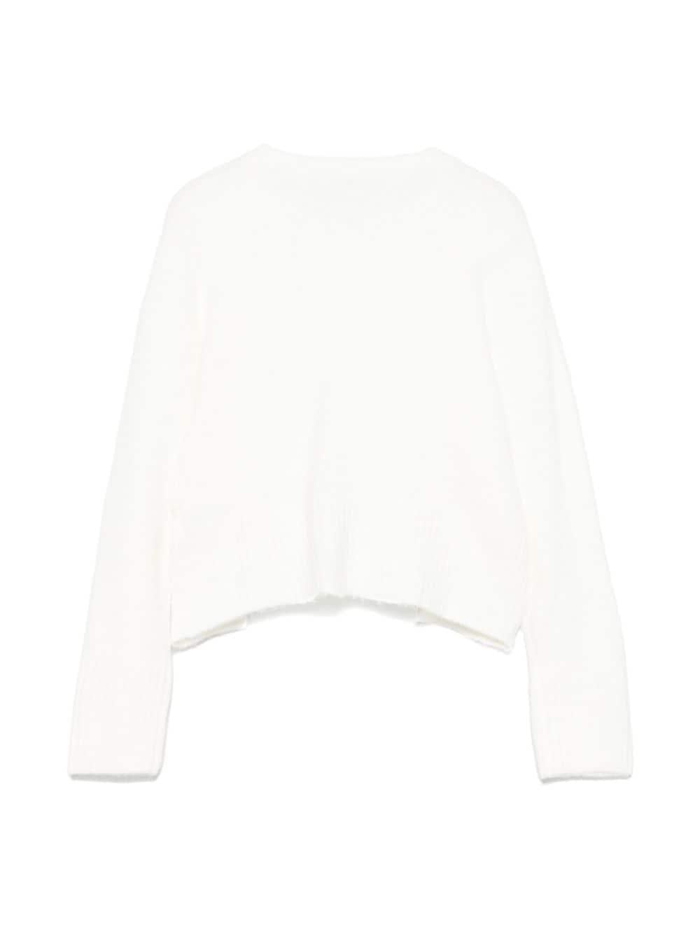 White sweater for girls with logo