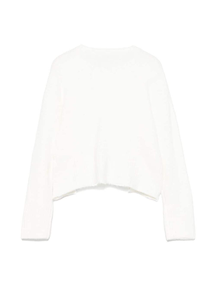 White sweater for girls with logo