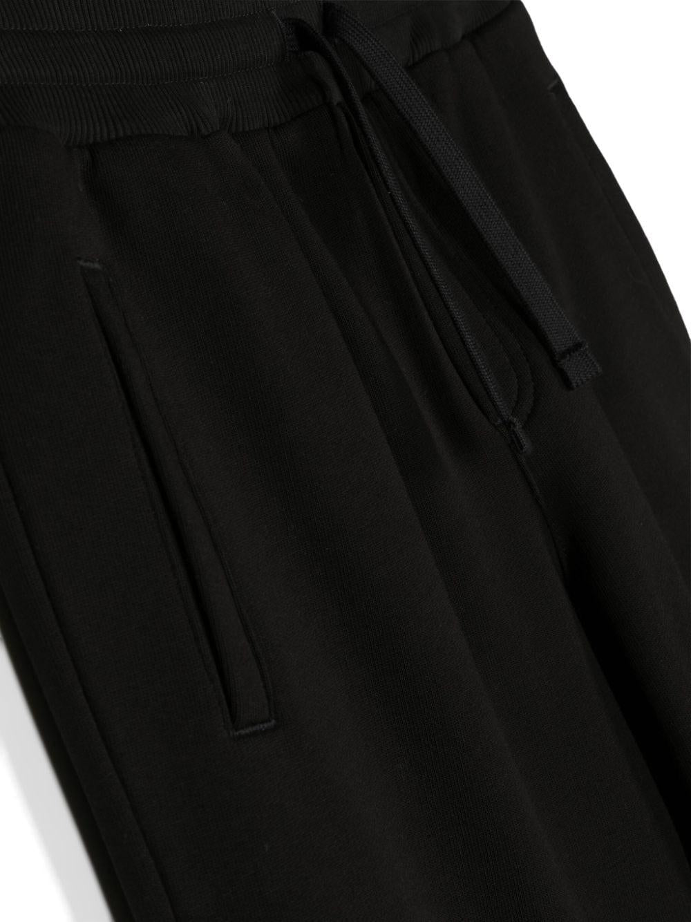 Black cotton jogging pants for children