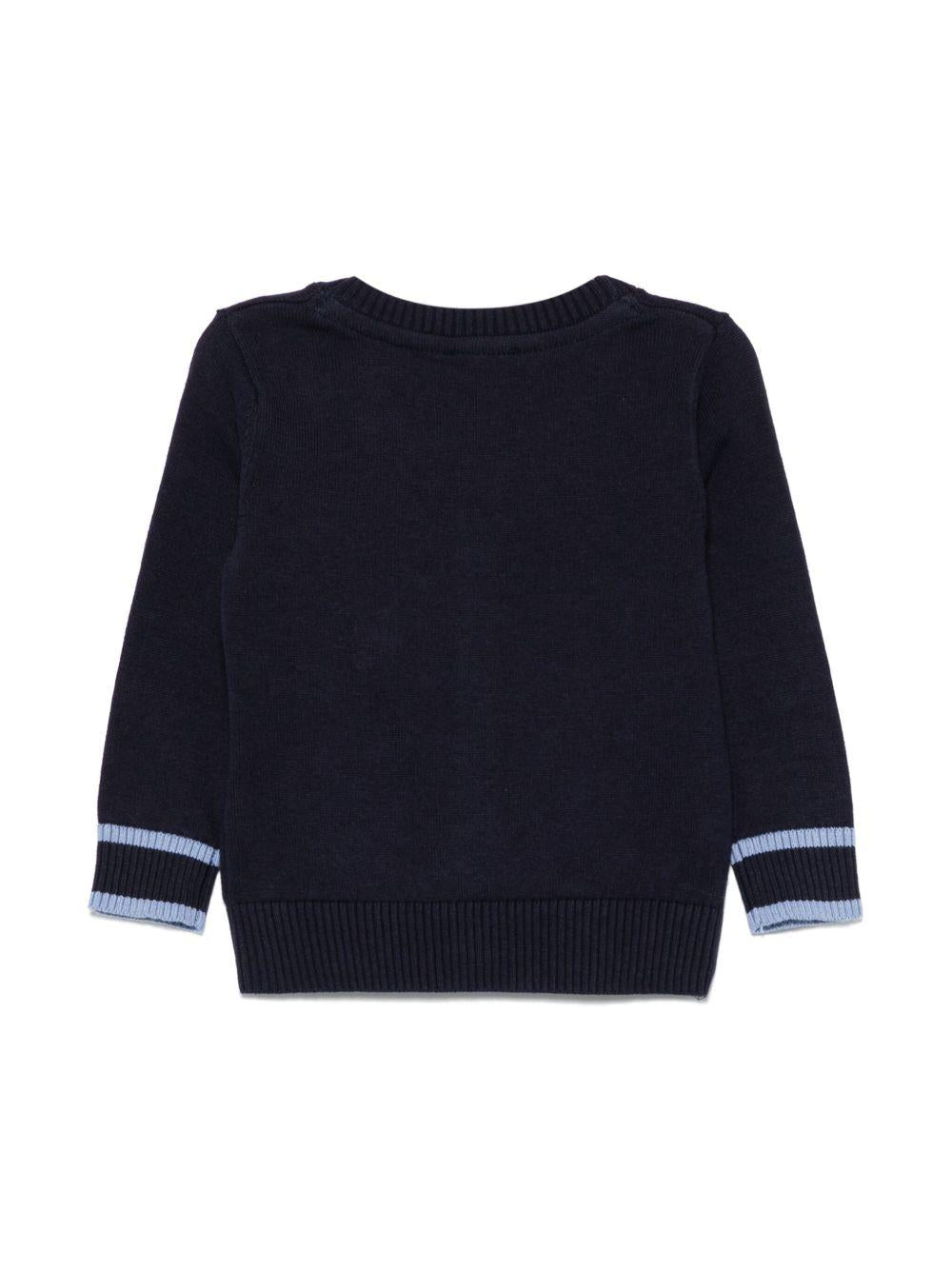 Cardigan blu oxford per neonato