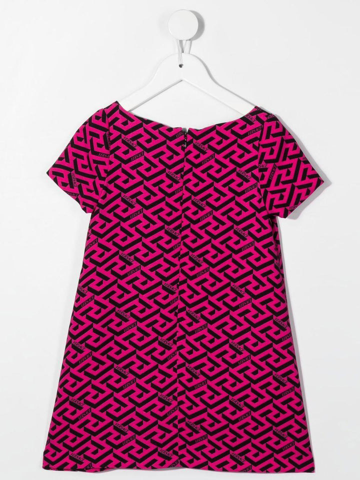 Fuchsia dress for girls with logo