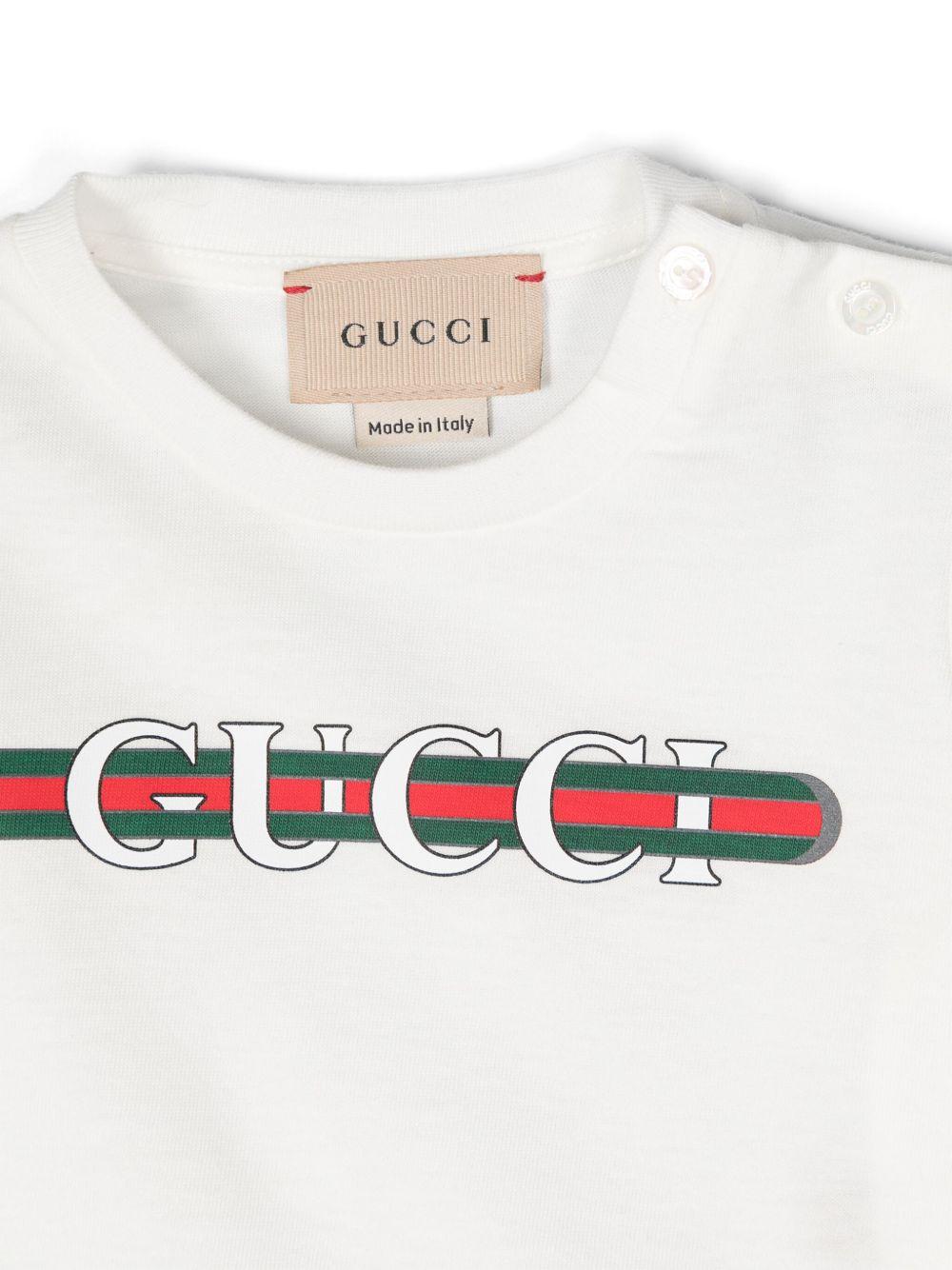 T-shirt bianca per neonato 548034XJGPI 9214 Gucci Kids 