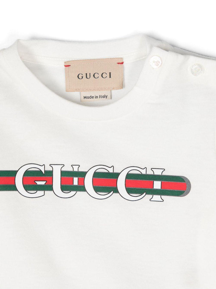 T-shirt bianca per neonato 548034XJGPI 9214 Gucci Kids 