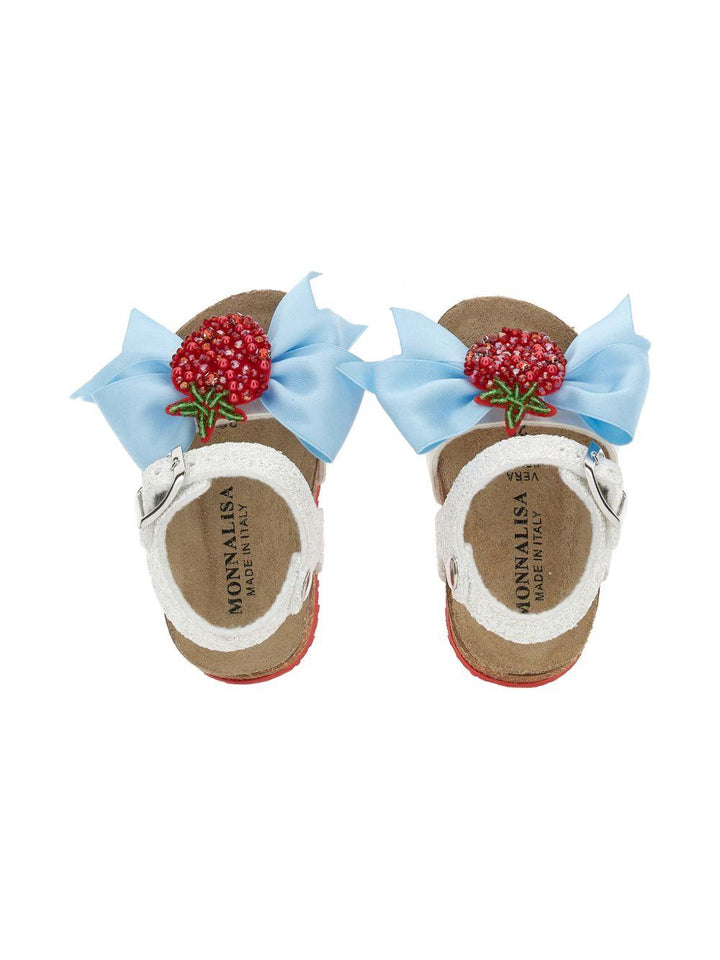 Sandali bianche/rosse per bambina 83G0077708 9944 Monnalisa Kids 