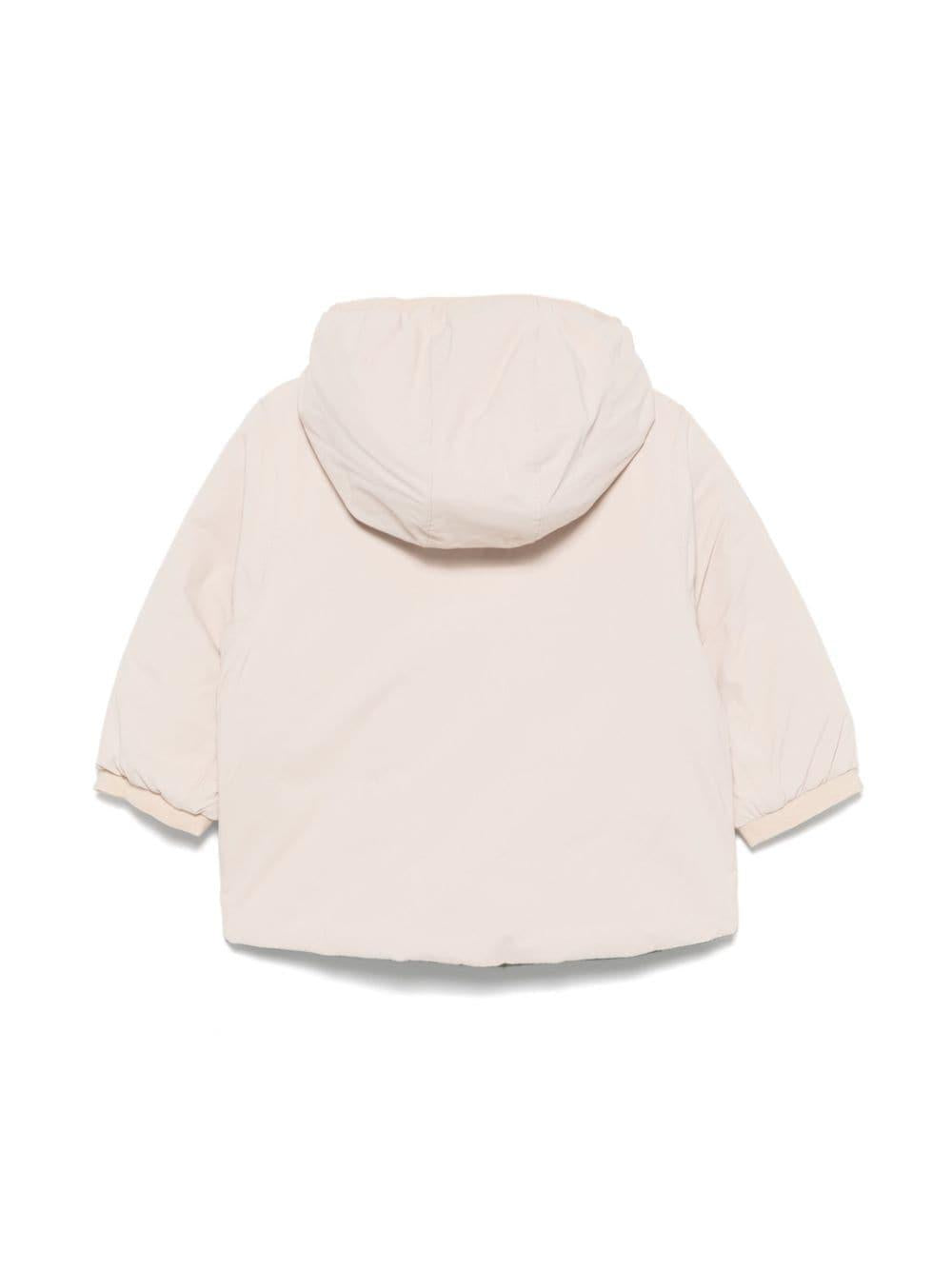 Giacca beige sabbia per neonata con logo