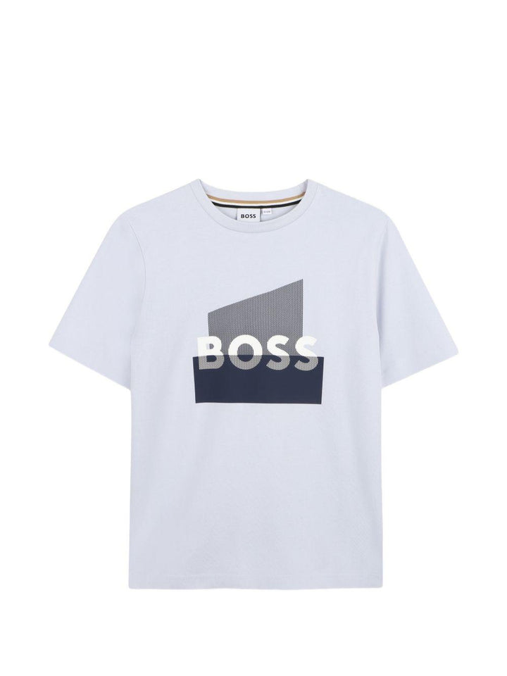T-shirt azzurra per bambino J52978 78K Boss Kids 