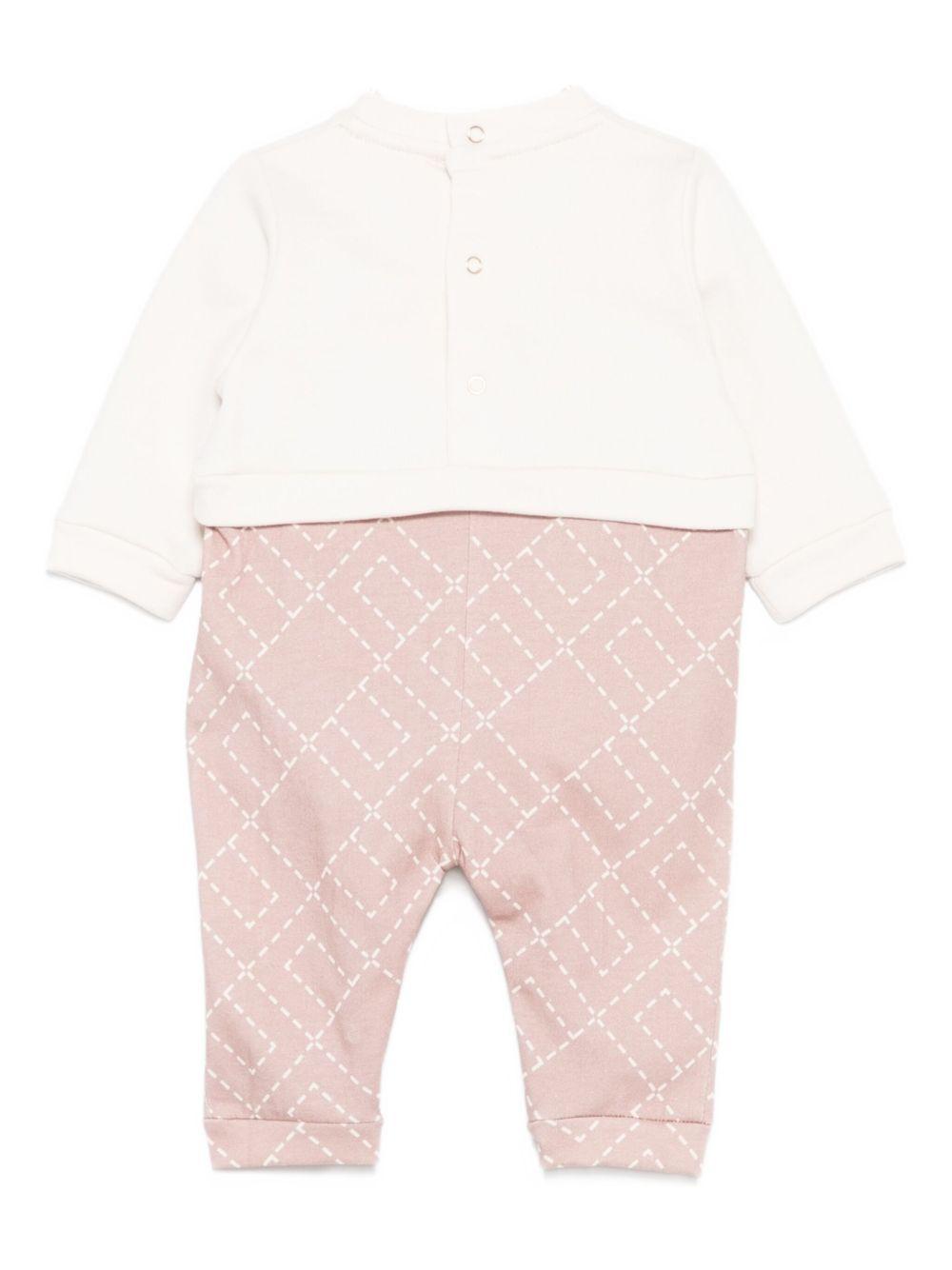 Tutina bianca/rosa per neonata ENTU1410FF002 D687 Elisabetta Franchi Kids 