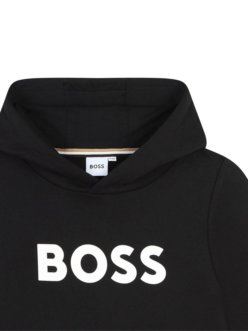 Felpa nera per bambino J52351 09B Boss Kids 