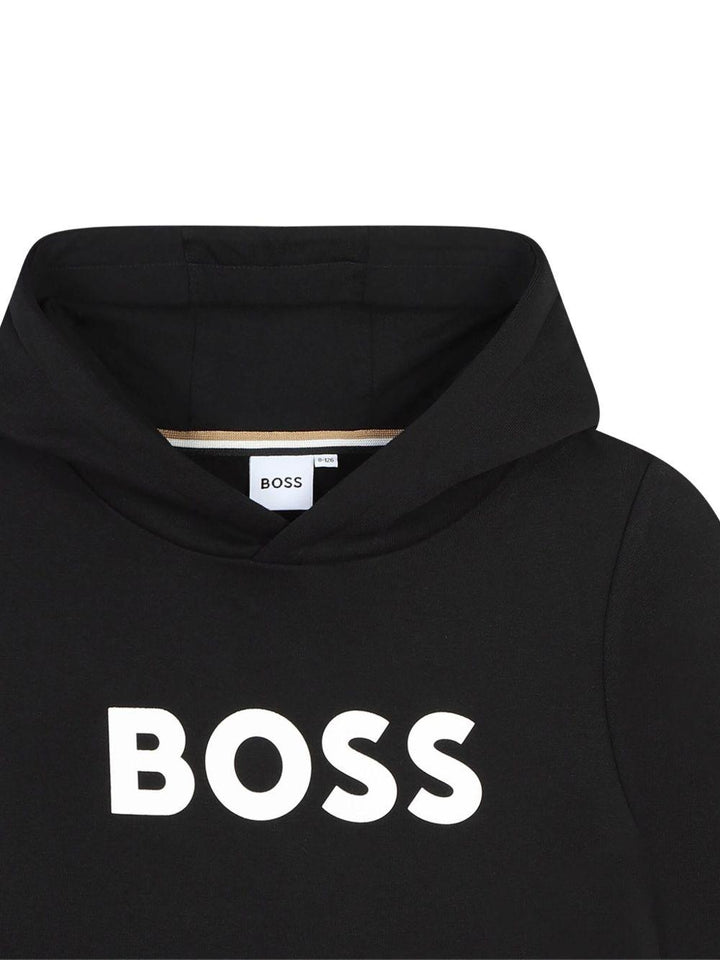 Felpa nera per bambino J52351 09B Boss Kids 