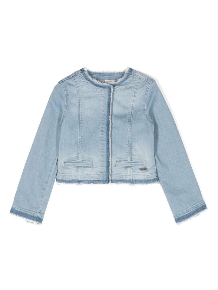 Giacca azzurra per bambina in denim