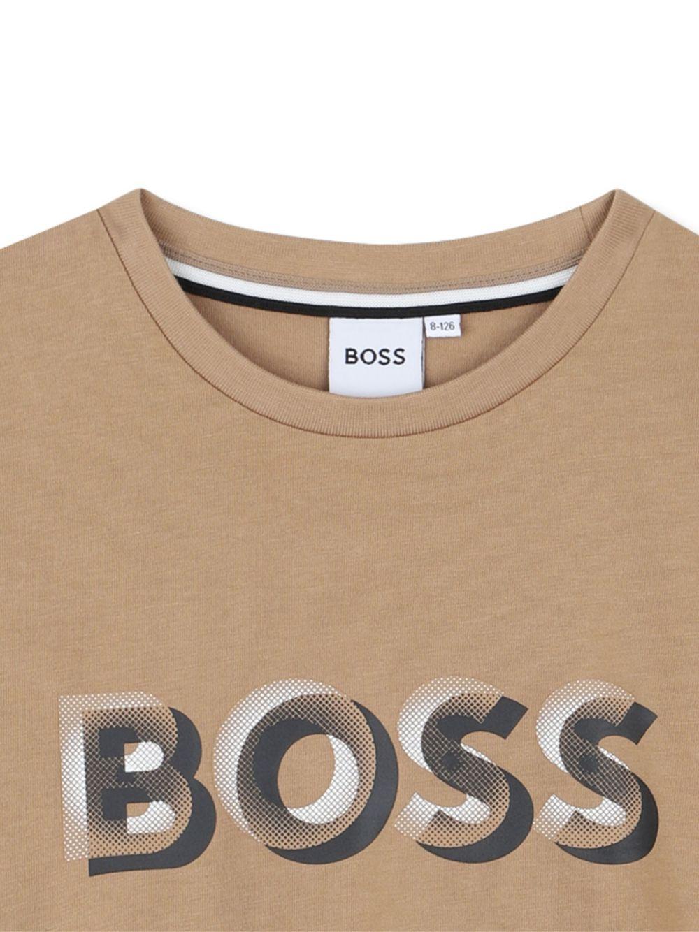 T-shirt marrone per bambino J52360 269 Boss Kids 