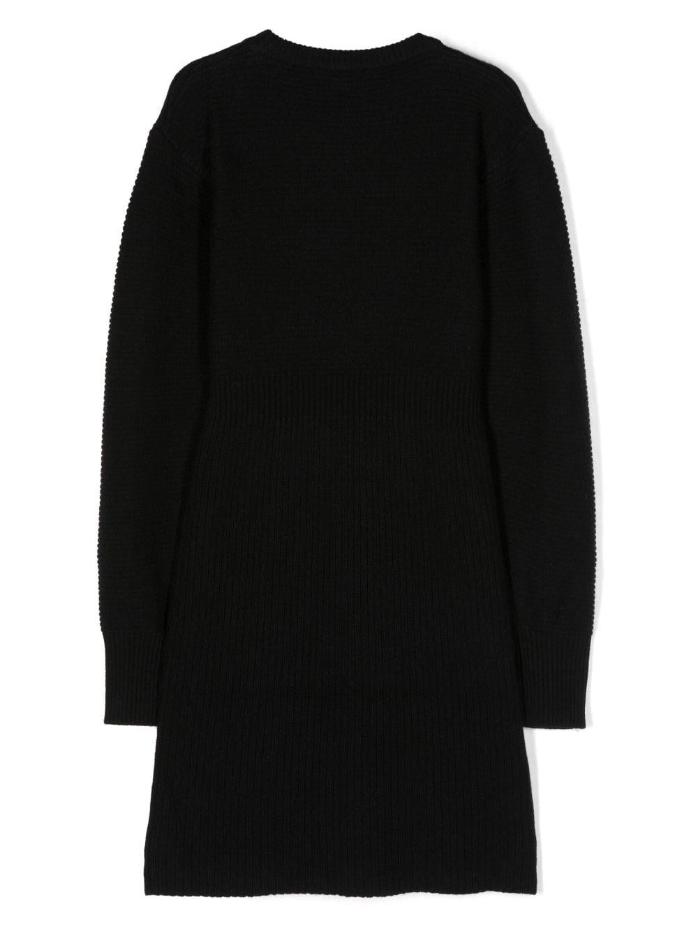 Black dress for girls with gold buttons