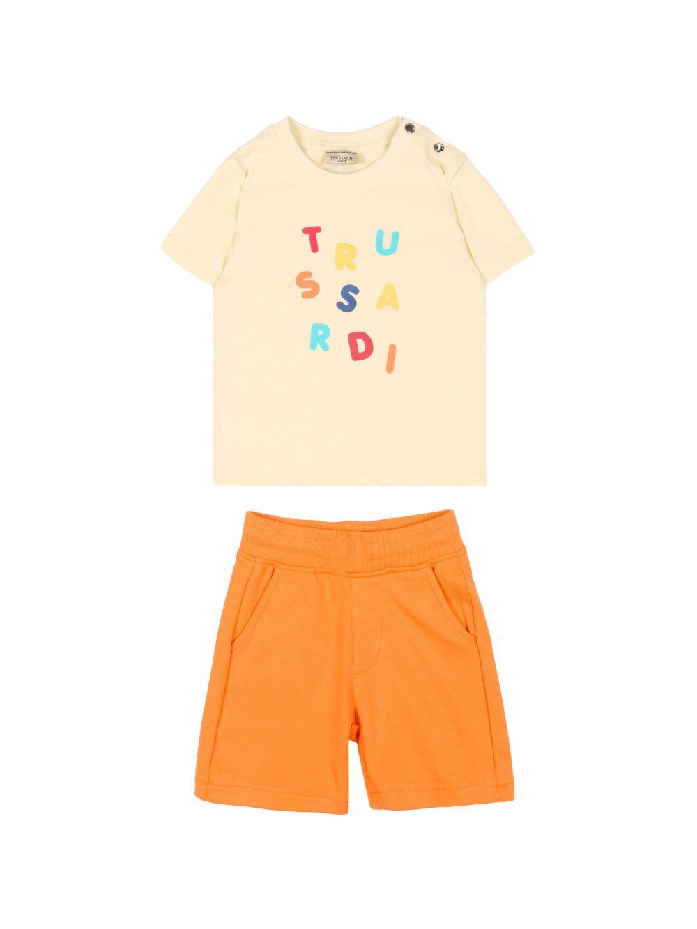 Completo beige/arancione per neonato TIP26070CJ BEINEW Trussardi Kids 