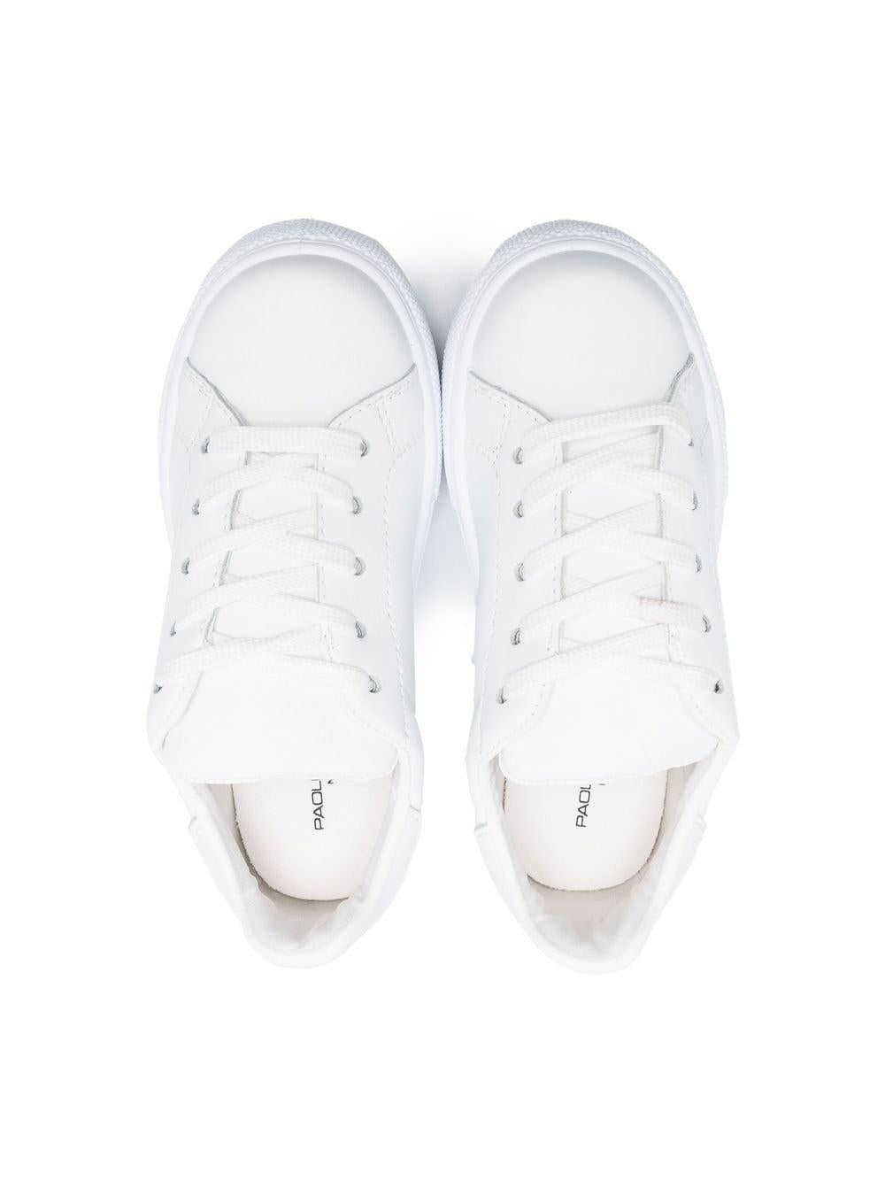 White leather sneakers for children