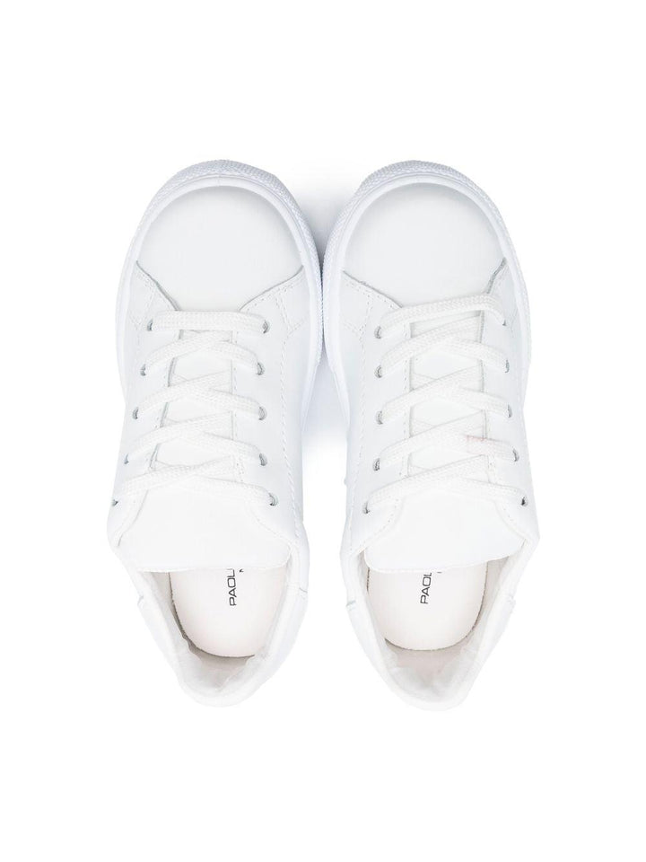 White leather sneakers for children
