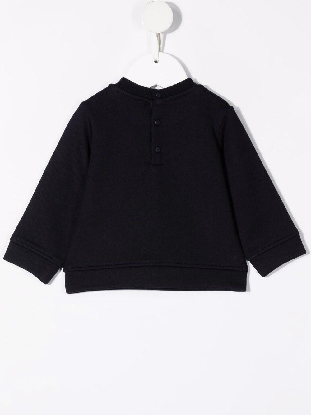 Felpa per neonato in misto cotone navy