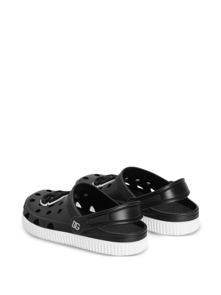 Ciabatte nere per bambino DN0213AT079 80999 Dolce & Gabbana Kids 