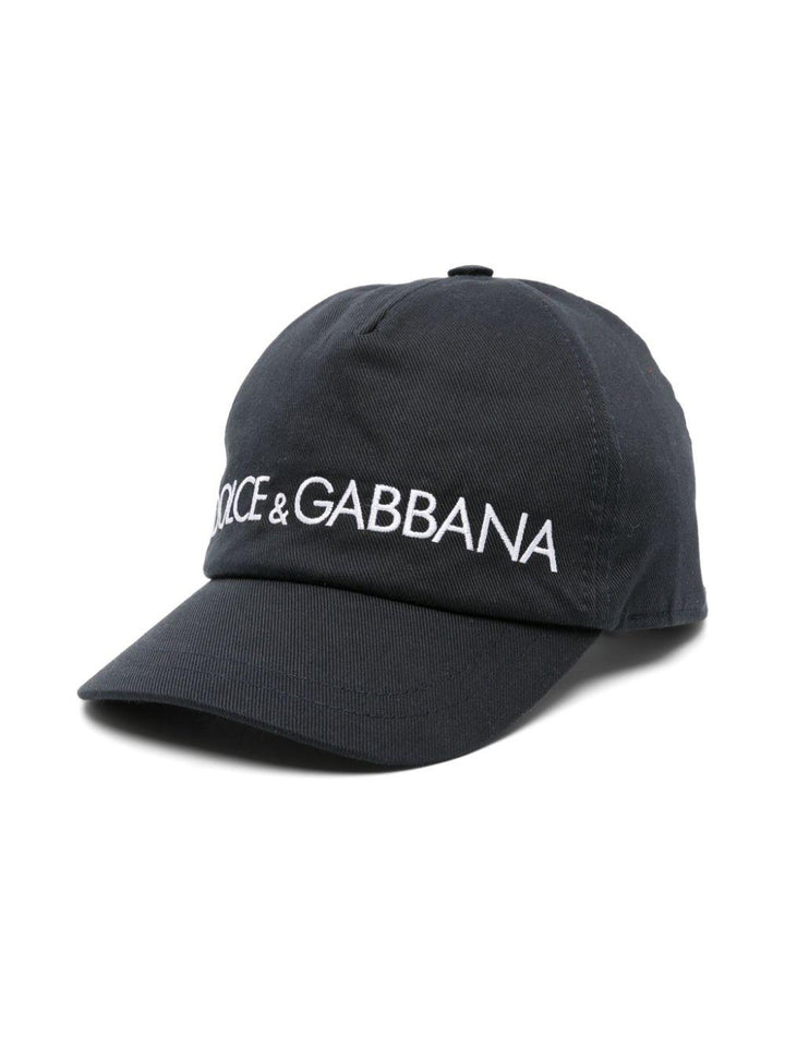 Cappello blu per bambini con logo LB4H80G7L1E B0665 Dolce & Gabbana Kids 