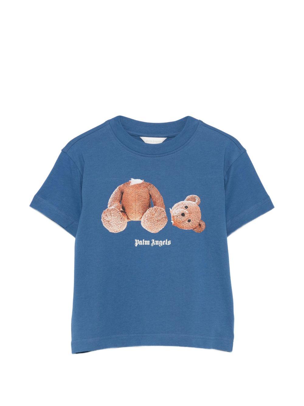 T-shirt blu per bambino PBAA003S26JER001 060 Palm Angels Kids 
