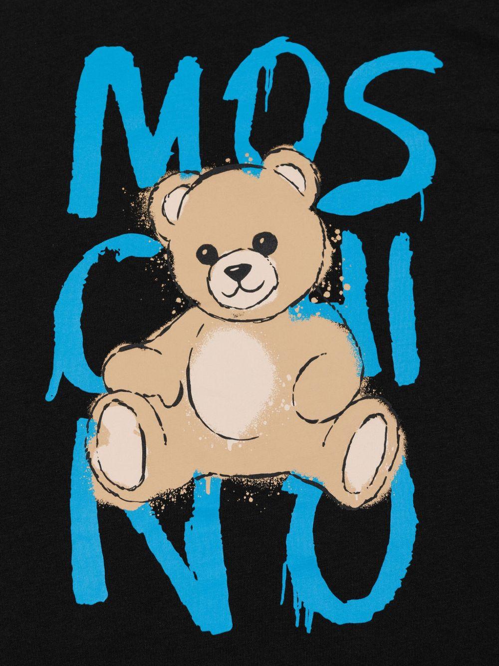 T-shirt nero per bambino HNM05GLAA20 60100 Moschino Kids 
